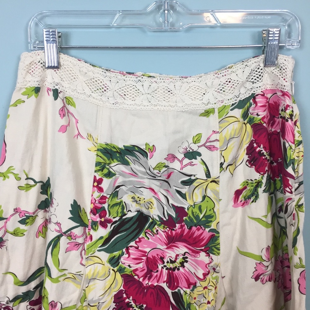 CAbi-  Floral & Lace Cream Skirt - Picture 3 of 5